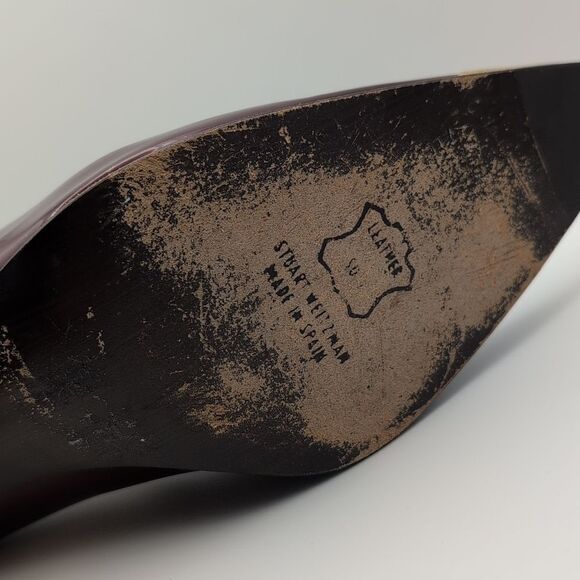 Stuart Weitzman red patent leather & gold color details pumps high heels size‎ 9 - Picture 6 of 8